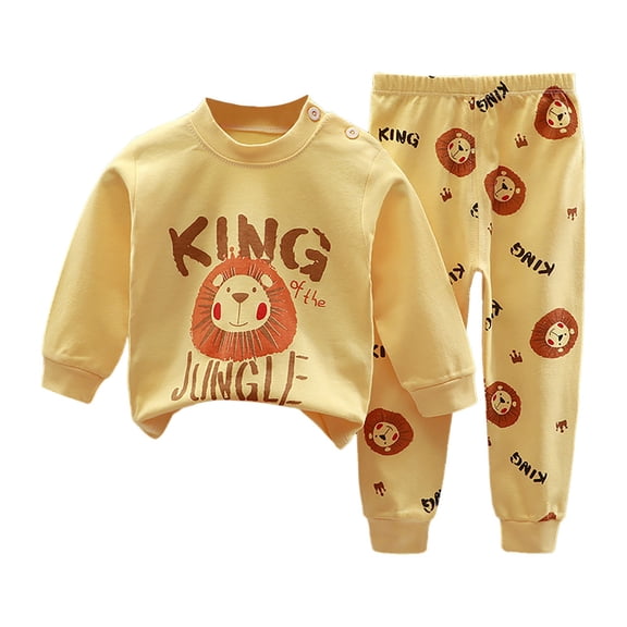 NOLDARES Toddler Kid Girl Boy Clothes 2 Piece Graphic Print Long Sleeve Sweatshirt Tops Tee Elastic Waist Joggers Pants Fall Winter Outfits Clothing(Yellow,6-7 Y)