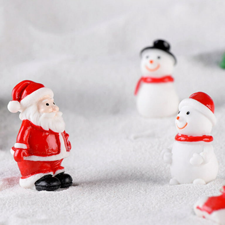 Christmas Miniature Ornaments Mini Resin Santa Claus Snowman