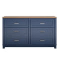 thumbnail image 4 of Ameriwood Home Langley Bay 6-Drawer Wide Dresser, Navy with Walnut Top, 4 of 15