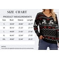 thumbnail image 5 of MOSHU Ugly Christmas Sweaters for Women Graphic Knitted Pullover Sweaters Casual V-neck Side Slits Tops, 5 of 8