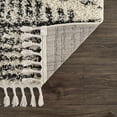 thumbnail image 4 of Hauteloom Berber Shag Collection - Fishhook Farmhouse Living Room Bedroom Large Area Rug with Tassel - Fluffy Plush High Pile Carpet - Southwestern Bohemian Tribal Style - Beige, Black - 9'2" x 12', 4 of 17