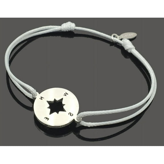 Women's Stainless Steel Compass Charm Bracelet Polished Wish Bracelet 18mm Length Durable Jewelry Fashionable Accessory