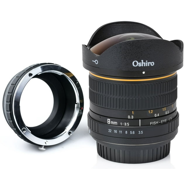 Oshiro 8mm f/3.5 LD UNC AL Wide Angle Fisheye Lens for Olympus PEN E-M1, E-M5, E-M10, E-PL7, E-P5, E-PL5, E-PM2, E-P1, E-P2, E-PL1, E-PL1s, PL2 Micro Four Thirds Mirrorless Digital Cameras