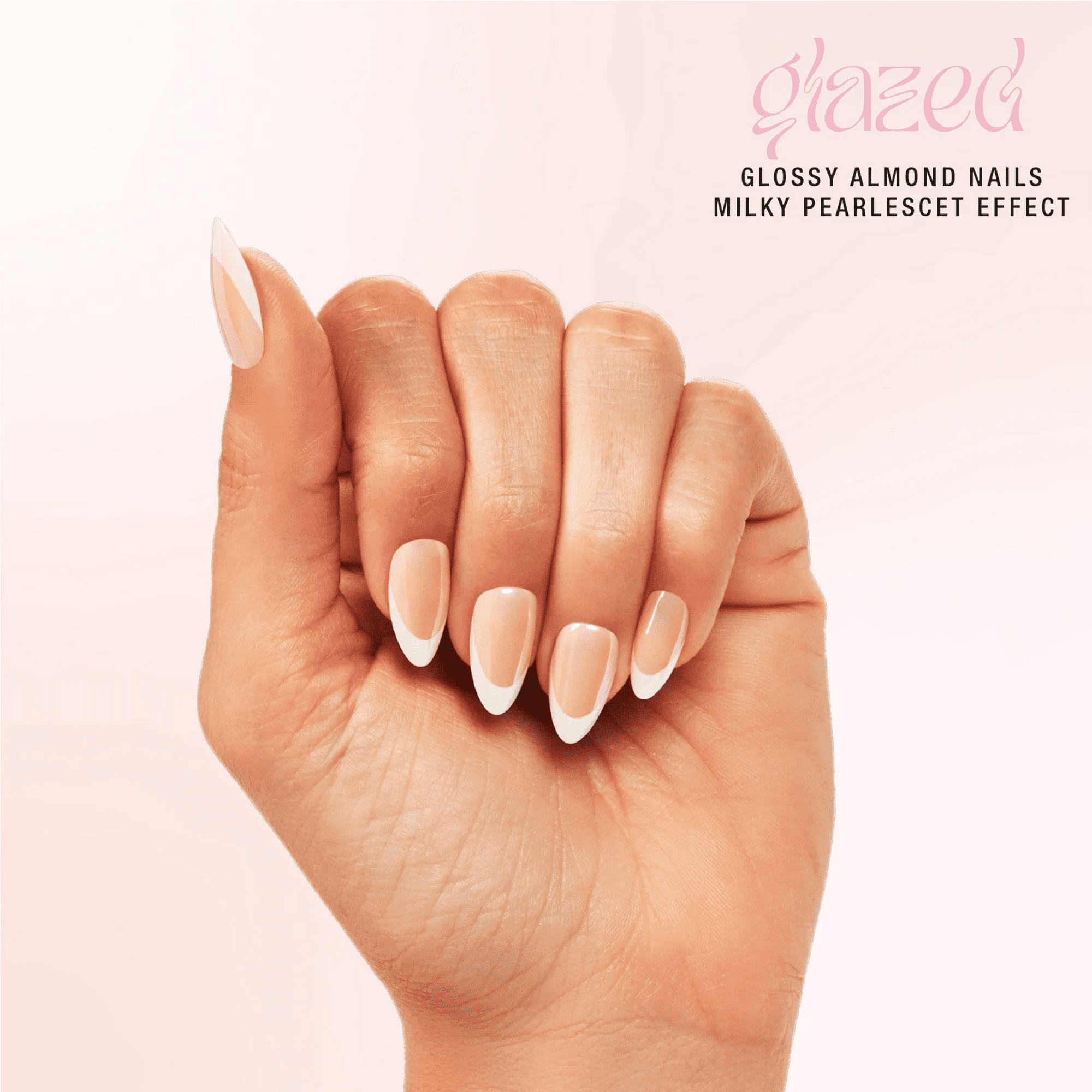 Salon Perfect Artificial Fake Press On Nails, 250 Glazed French, Short Almond, File, Glue, and Prep Pad Included, 30 Nails