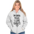 thumbnail image 5 of Vegan Love Karats Funny Diamond Lover Zip Hoodie Sweatshirt Women Brisco Brands L, 5 of 6