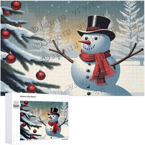 Snowman Christmas 500 Piece Jigsaw Puzzle for Adults Holiday Family Game Night