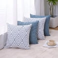 thumbnail image 6 of Decorative Throw Pillow Covers Set of 4 Couch Pillows Accent Cushion Cover for Couch Sofa Living Room, 20"x20" inches, Blue, 6 of 6