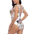 thumbnail image 5 of Yiaed French Bulldog Duck Print Women's Ruffled One Piece Swimsuit V Neck Swimwear Slimming Monokini for Woman-Small, 5 of 8