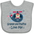 thumbnail image 3 of Inktastic Grammy and Poppop Grandson Bear Boys Baby Bib, 3 of 4