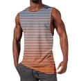 thumbnail image 2 of QSAWXQZ Men's Striped Color Block Tank Top Crew Neck Sleeveless Athletic Summer Beach Casual Pullover Shirt for Summer M, 2 of 5