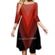 thumbnail image 1 of Vestido acampanado con nudo en forma de corazón y triángulos en tonos rojos, diseño de moda, vestido holgado de talla grande, tonos rojo intenso pastel, 1 of 6