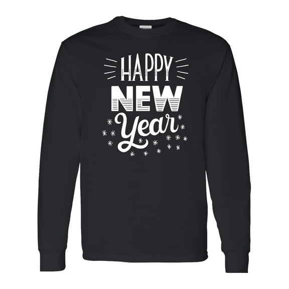 Inktastic Happy New Year in Hand Lettering Long Sleeve T-Shirt