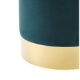 thumbnail image 4 of Inspired Home Kaylee Velvet Round Upholstered Ottoman Metal Base, Emerald/Gold, 4 of 6