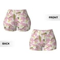 thumbnail image 5 of Xecao Lilies Flowers Print Workout Shorts for Women Soft Smooth Gym Yoga Scrunch Active Tennis Workout Running Shorts, 5 of 9