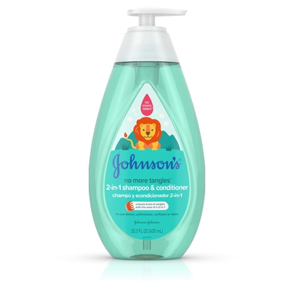 Johnson's Kids No More Tangles 2-in-1 Detangling Shampoo & Conditioner for Kids & Toddlers Gentle & No More Tears Hypoallergenic & Free of Parabens Sulfates & Dyes 20.3 fl. oz