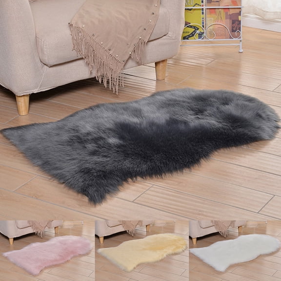 SPRING PARK Soft Fluffy Rugs Faux Fur Area Rug, Fur Rugs for Bedroom, Fuzzy Carpet for Living Room