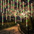 thumbnail image 2 of Meteor Shower Lights, 12 Inch Outdoor Icicle Christmas Lights, 8 Tubes 288 LED Iciclelights Snow Falling Lights, Connectable Raindrop Lights, Xmas Wedding Party Tree Holiday Decor, White, 2 of 15