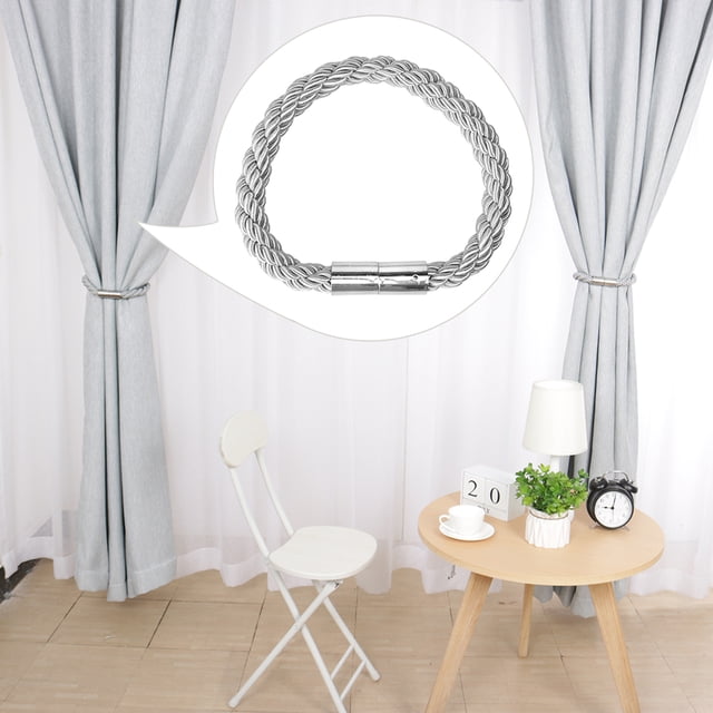 Uxcell Sujetadores de Clips para Cortinas Magnéticas de 20.9'' de Poliéster Gris 4pcs