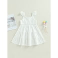 thumbnail image 2 of Coduop Kids Girls Summer Casual Ruffle Sleeve Princess Dress Cute Tiered Swing A-Line Sundress, 2 of 8