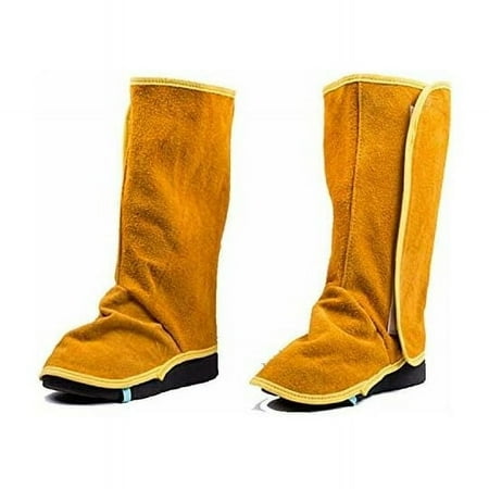 Leather welding leggings  fireproof welding boot covers and shoes  heat-resistant and wear-resistant welding job protection foot covers  shoe protectors