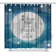 thumbnail image 1 of SUNENAT Romantic Valentines Day I Love You to the Moon Waterproof Polyester Bathroom Shower Curtain 72(Wide) x 72(Height) Inches, 1 of 3