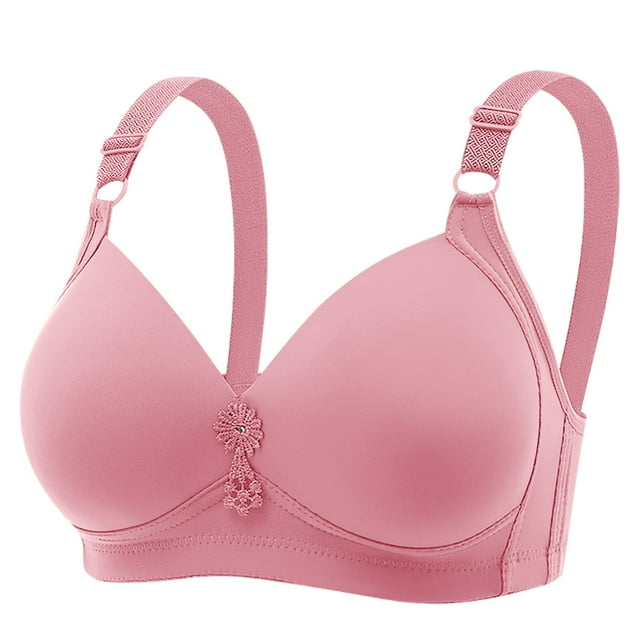 Woman Bra Back-Smoothing Bra Feature V-Neck Molded Bra Style W-252 Pinks 100