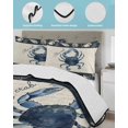 thumbnail image 4 of Coastal Crab Twin Size Down Alternative Comforter, Lightweight Comforter Quilt Bedding Set with Pillow Shams Nautical Ocean Beach Fish Starfish All Seasons Bed Comforter Duvet Insert 68"x86", 4 of 7