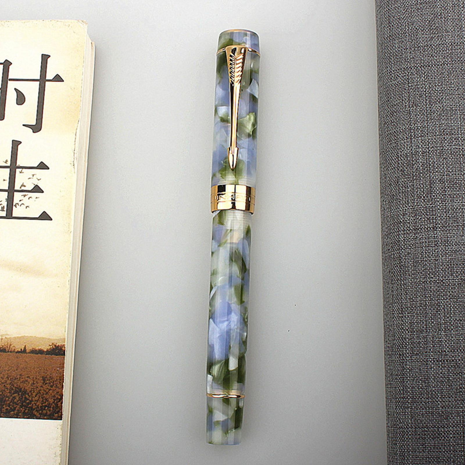 Acrylic Fountain Pen with Golden Plated Medium Nib for Men & Women