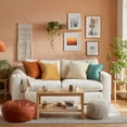 thumbnail image 3 of Topfinel Orange Teal Decorative Throw Pillows Covers ,Velvet Couch Pillows Aesthetic Living Room Decor,Peach Pink Western Cushion Case,Set of 4,20x20 Inch, 3 of 7