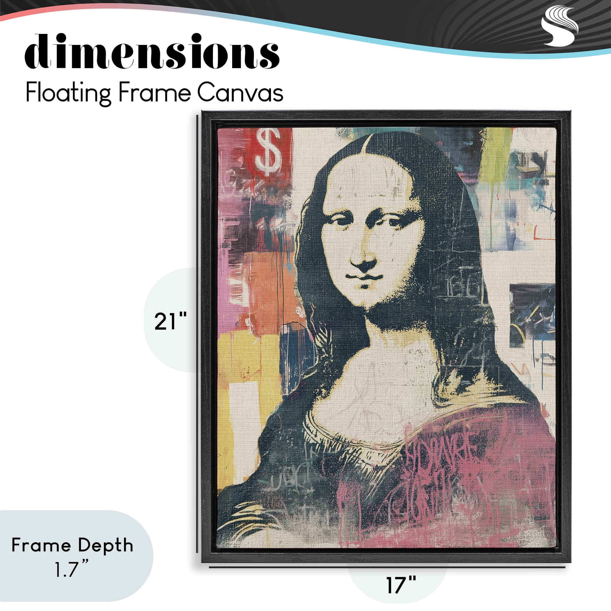Stupell Industries Urban Renaissance Portrait Black Framed Floater Canvas Wall Art, design by Svetlana Aleynikova