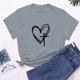 thumbnail image 2 of Camisetas de Manga Corta para las Mujeres Casual Día de Pascua Impresión Cuello de Tripulación Suelta Camiseta, Poliéster Spandex, 2 of 7