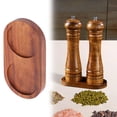 thumbnail image 2 of And Pepper Grinder Mill Tray 2 Partitions Pepper Mill Holder General Wooden Rest Stand Condiments Organizer For Kitchen Home Baking Trays Trays Home Decor, 2 of 6