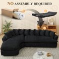 thumbnail image 6 of Timbernest 127" Modular Sectional Sofa, L Shaped Cloud Couch for Living Room, 4-Seat, No Assembly Required, Black, 6 of 9