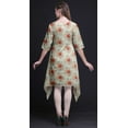 thumbnail image 4 of Bimba Pink Leaves & Floral Asymmetric Kurta Indian Tunic Tops For Women Printed Indian Clothing X-Large, 4 of 6