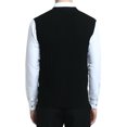 thumbnail image 4 of Kallspin Men's Wool Blend Cable-Knit V Neck Sleeveless Cardigan Vest Sweater(Black,2X-Large), 4 of 5