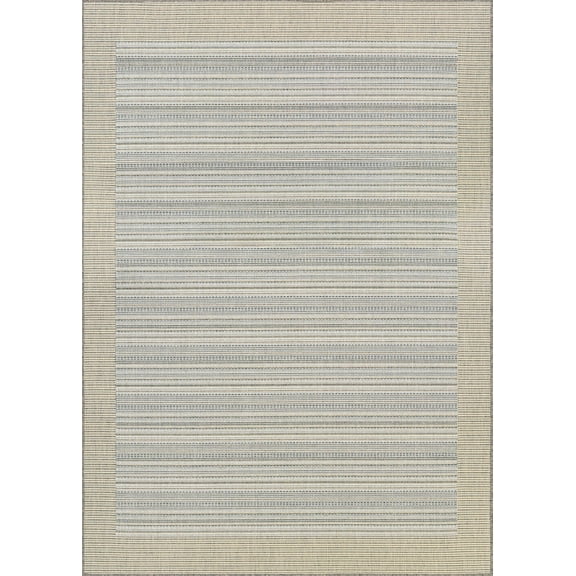 Couristan 2.25' x 11.75' Ivory and Beige Striped Rectangular Outdoor Area Throw Rug Runner