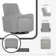 thumbnail image 5 of Evolur Holland Upholstered Swivel Glider | Rocker I Included Lumbar Pillow I Modern Design, Luxe Grey, 5 of 13