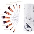 thumbnail image 5 of Professional Marble Makeup Brush Sets Portable Cosmetic Brush for Loose Powder, Contour, Shadow, Eye Shadow and Foundation, with PU Brush Holder, 10 Pieces, 5 of 5