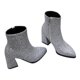 thumbnail image 1 of Pointed Toe High Heel Women's Boots Delicate Workmanship Casual Events Sparkly Silver 1 Pair, 1 of 1
