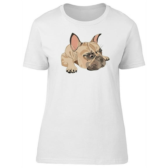 Watercolor French Bulldog, Cute T-Shirt Women -Image by Shutterstock, Female Small