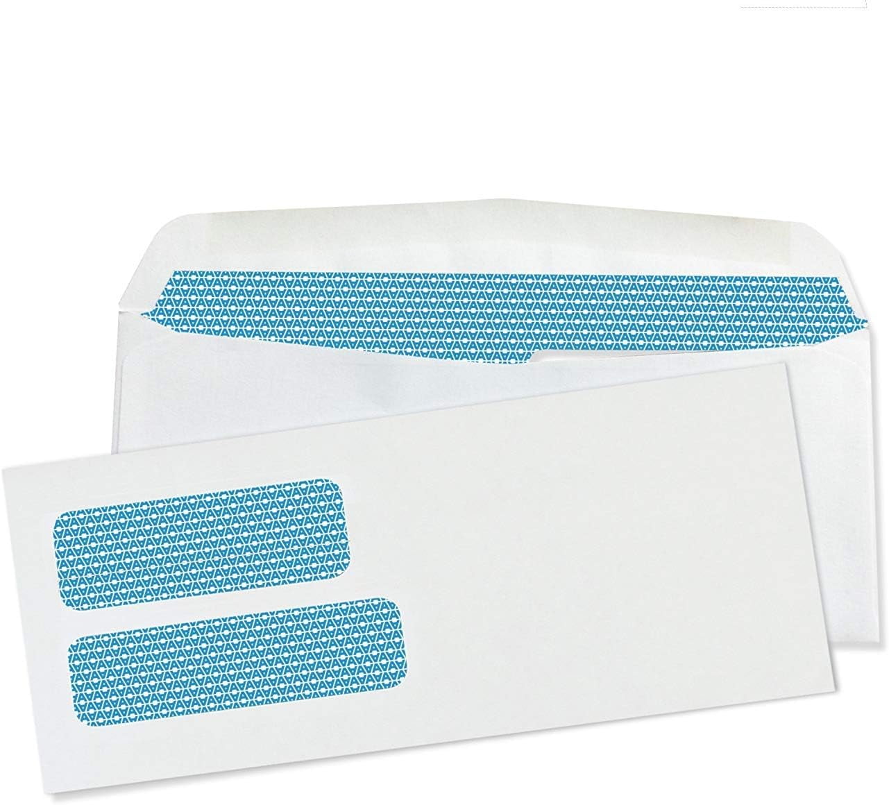Aimoh Gummed #9 Security Business Envelopes, Double Window Mailing Envelopes, White, 3-7/8" x 8-7/8", 1000 Count