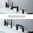 thumbnail image 5 of Roman Bathtub Faucet with Sprayer Deck Mount 3-Hole Tub Filler Faucet, Black Waterfall Roman Tub Faucet with Valve Included, 5 of 9