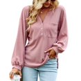 thumbnail image 3 of Top De Punto, Camiseta De Punto Para Mujer Con Bolsillo En El Pecho Que No Daña La Piel Para Vacaciones De Ocio ANGGREK No, 3 of 6