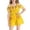 Yellow, variant on HNMKIU Halloween Clothes Girls Off Shoulder Mexican Folk Jumpsuit Rose Day Of The Dead Outfit Elegant Fancy Dress Party Wear Black,3-4 Years