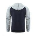 thumbnail image 3 of Zip Up Hoodies for Mens Color Block Sweatshirts Waffle Jackets Zipped Hoodie Spring Fall Long Sleeve Tops Casual Hooded Pullover Drawstring Hoody Outwears for Sports Running, 3 of 4