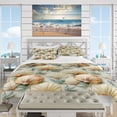 thumbnail image 2 of Designart "Seashells Of The Past I" White Coastal Bedding Covert Set - Nautical & Coastal Bed Set With 1 Sham, 2 of 5