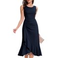 thumbnail image 1 of Vestido de noche Aupuls Aupg015 azul marino para invitada a la boda, 1 of 6