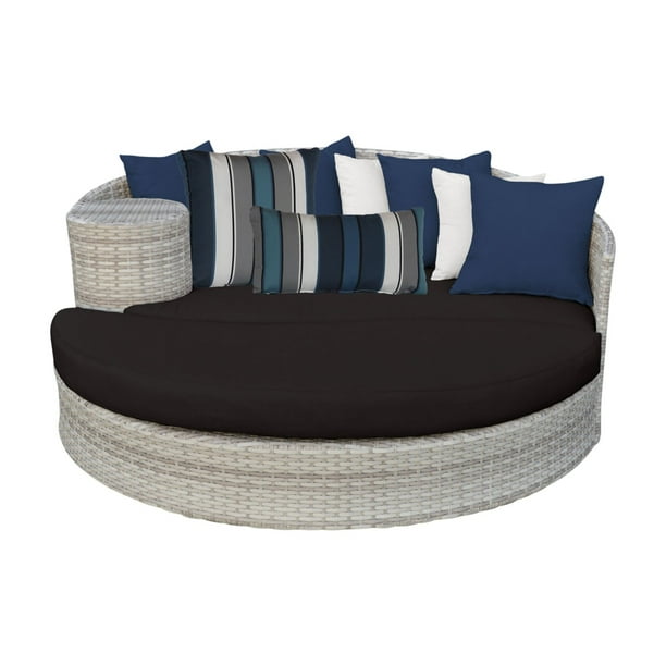 TK Classics Fairmont Outdoor Wicker Round Sun Bed