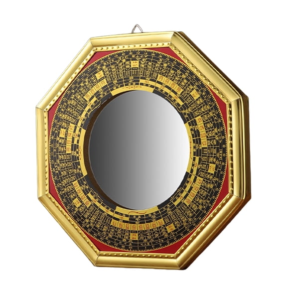 WINDLAND Round Mirror Ornament Lucky Chinese Ancient Dent Convex Small Mirror Taoist Suitable for Home Decoration Business