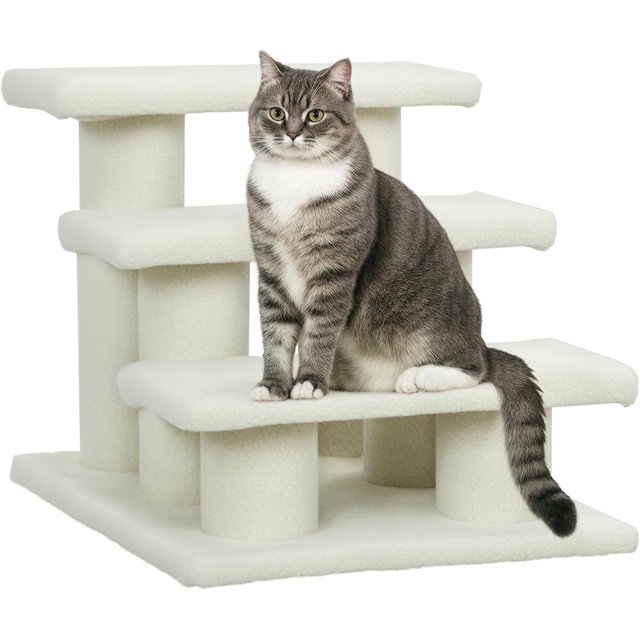 Step MultiLevel Carpeted Cat Scratching Post Pet Stairs